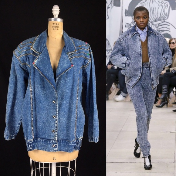 jean jacket 80s look
